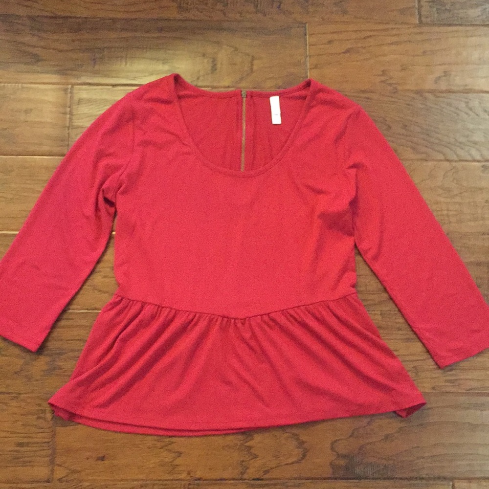 Xhilaration Red Peplum Top